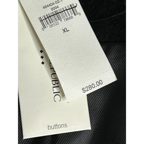 Banana Republic Timeless Black Wool blend topcoat NWT Men's size xl - Picture 6 of 7